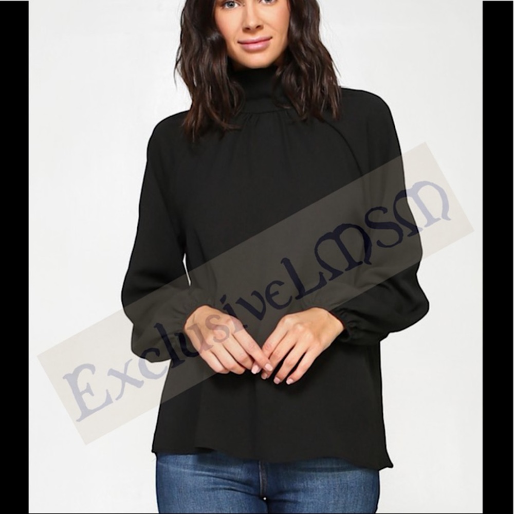 High Neck Flowy Top